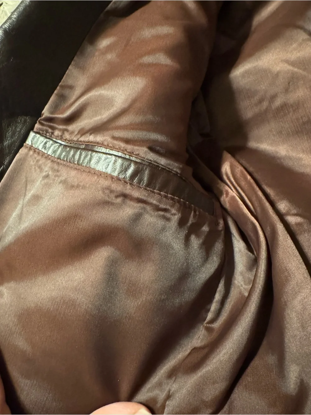 Vintage Andhurst Men's Brown Leather Blazer Jacket Lined Button Closure Size 42